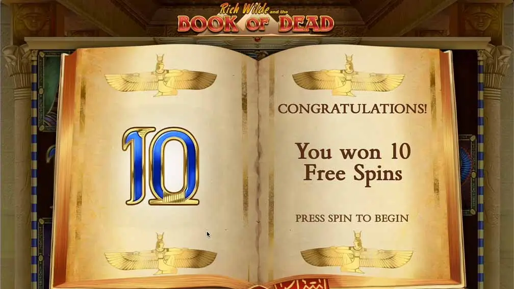 Book of Dead 10 free spins
