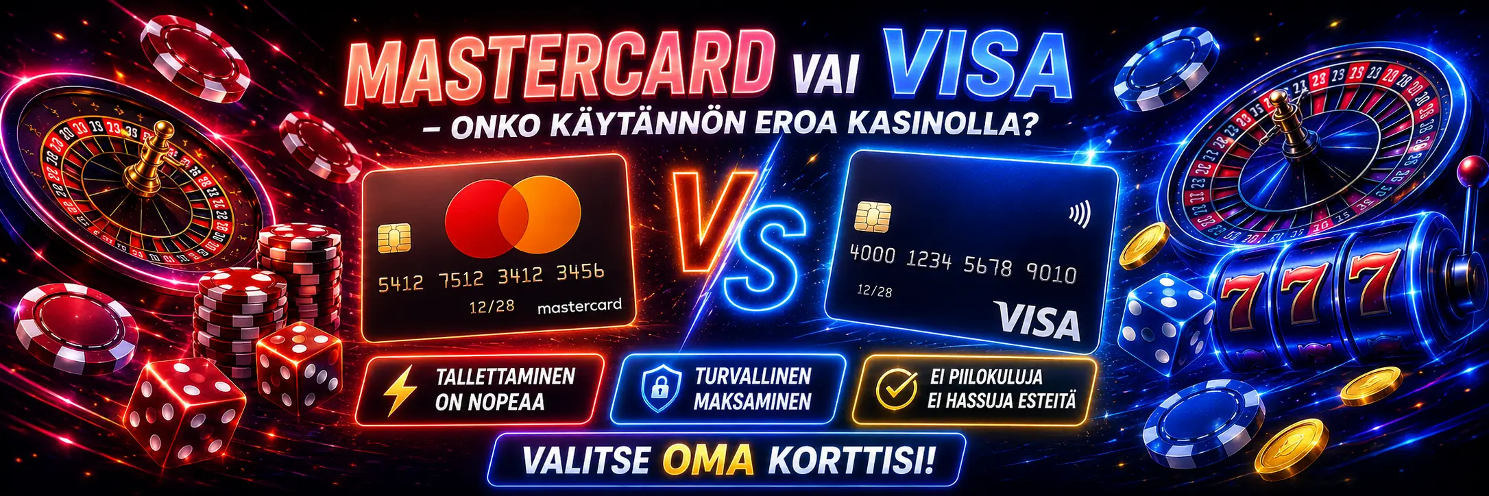 Mastercard vai Visa – onko käytännön eroa kasinolla